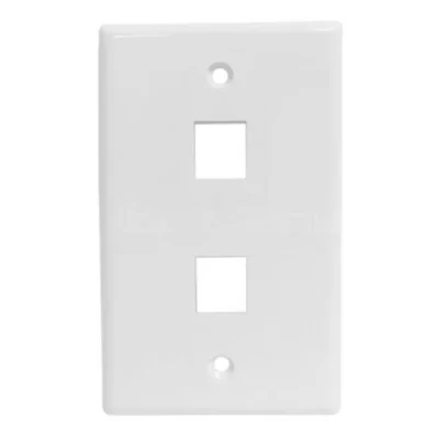 Keystone Wall Plate, USA Type, 2 Ports, 115x70mm, White
