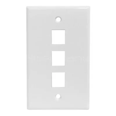 Keystone Wall Plate, USA Type, 3 Ports, 115x70mm, White