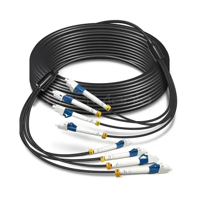 4 Core LC to LC OS2 Armored Outdoor Fiber Optic Cable TPU Jacket Direct Burial