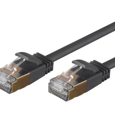 Cat6A Slim Shielded Ethernet Patch Cable RJ45, 36AWG, Flexible, High-Density Compatible 10ft