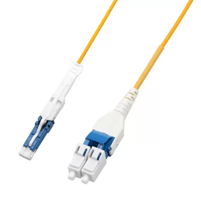 1M CS/UPC-LC/UPC Uniboot OS2 OFNR Fiber Optic Patch Cable Yellow