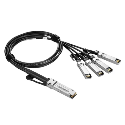 40G-CR4 QSFP+ to 4 10G-CU SFP+ Direct Attach Breakout Copper Cable, 30AWG, Passive, 3M