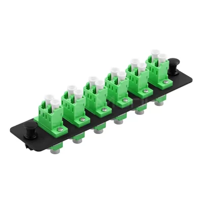 LC Adapter Panel, 6 Ports, Loaded w/6 LC/APC Duplex Single Mode Adapter