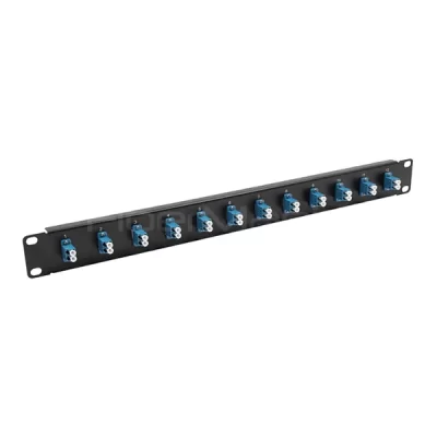 1U 19-inch LC Adapter Panel, 12 Ports, Loaded With LC Duplex Single Mode Adapter
