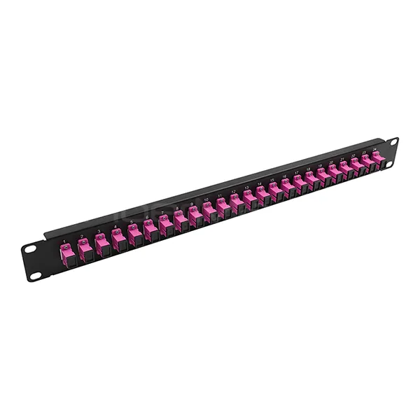 1U 19-inch SC Adapter Panel 24 Ports Loaded With SC Simplex OM4 Multimode Adapter