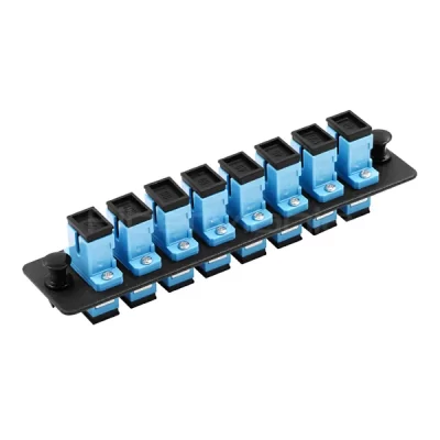 SC Adapter Panel, 8 Ports, Loaded w/8 SC Single Mode Adapter