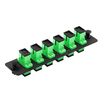 SC Adapter Panel, 6 Ports, Loaded w/6 SC/APC Single Mode Adapter
