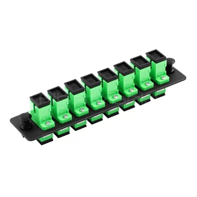 SC Adapter Panel, 8 Ports, Loaded w/8 SC/APC Single Mode Adapter