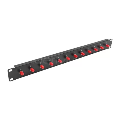 1U 19-inch ST Adapter Panel, 12 Ports, Loaded With ST Simplex Multimode Adapter