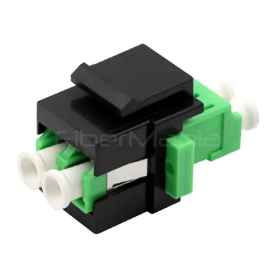LC/APC to LC/APC Single Mode Duplex Fiber Optic Keystone Coupler Black