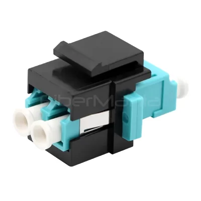 LC to LC OM3 Multimode Duplex Fiber Optic Keystone Coupler Black
