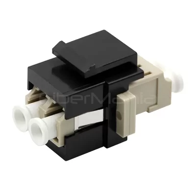 LC to LC Multimode Duplex Fiber Optic Keystone Coupler Black
