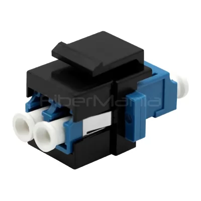 LC to LC Single Mode Duplex Fiber Optic Keystone Coupler Black