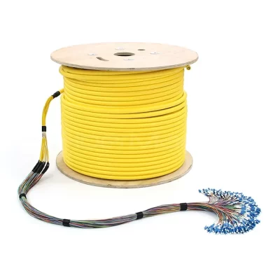 LC/UPC 288 Cores Bundle Fan-out Fiber Optic Pigtail Single Mode Yellow 150M