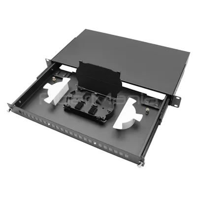 1U Sliding Fiber Optic Patch Panel 12-Port 19/23-inch Rack Mount Steel Housing