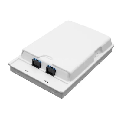 Fiber Optic Termination Box, 2 Ports, SC Simplex Type, Plastic Housing, For Indoor/Outdoor Use, 130x85x25mm