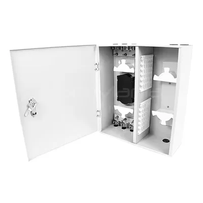 Fiber Optic Wall Mount Box Holds 12 SC 6 Ported Adapter Panels With Single Door