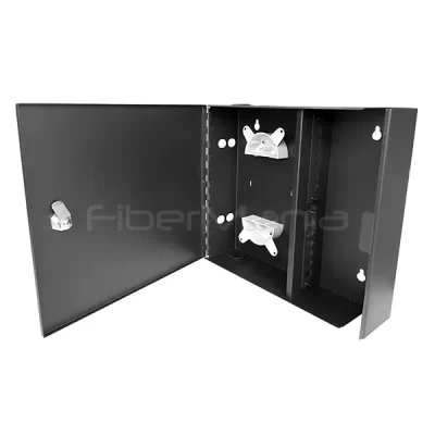 Fiber Optic Wall Mount Box with 2 LGX SC 6-Port Adapter Panels