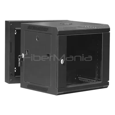 FZH-01 Series 9U Double Section Wall Mounted Cabinet With Toughened Glass Door 600x600x500mm