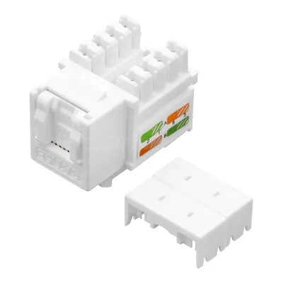 CAT.5E UTP Keystone Jack With Dust Cover, Slim Type, White