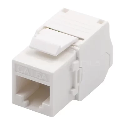 CAT.6A UTP Keystone Jack, 180 Degree, White