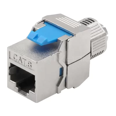 CAT.8 FTP Zinc Die-casting Toolless Keystone Jack, 180 Degree