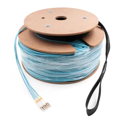 LC/UPC to LC/UPC 6-Strand OM3 Multimode Breakout Fiber Cable 50/125µm, 2.0mm OFNR, 150m Aqua