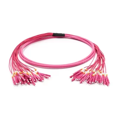LC/UPC-LC/UPC 24 Strand Multimode 50/125 OM4 LSZH Breakout Cable 2.0mm Magenta 5M