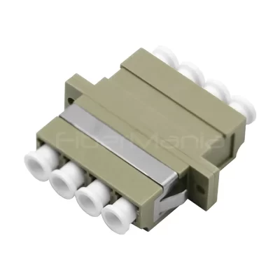 LC-LC Multimode Quad Plastic Fiber Optic Adapter Beige