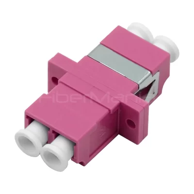 LC-LC OM4 Multimode Duplex Plastic Fiber Optic Adapter