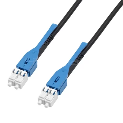 LC/UPC Uniboot Fiber Patch Cable OS2  Push-Pull Tab 4.8mm OFNR Black 1M