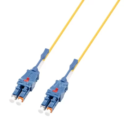 1M1ft LC/UPC-LC/UPC Uniboot Push Pull Tab OS2 SM OFNR Fiber Optic Patch Cable Yellow