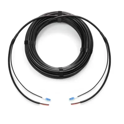 LC Uniboot Hybrid Cable, 2F SM Armored Fiber with 2x12AWG DC Power