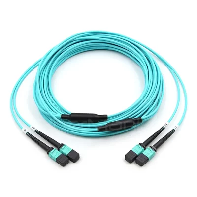 2 x MPO Female to 2 x MPO Female Trunk Cable Assembly 24 Fibers OM3 50/125 10G 15M