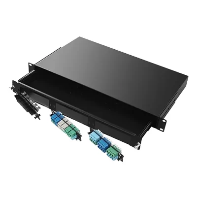 1U MTP Patch Panel with 3 LGX Adapter Panels, High-Density Fiber Management