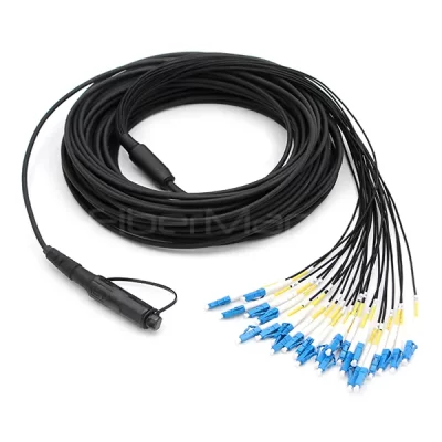 FTTA OptiTap MPO to LC/UPC 24 Cores Outdoor Waterproof Cable 9/125 G.657.A1 LSZH Jacket 50M