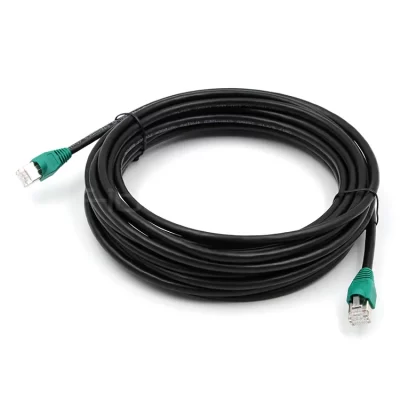CAT.7 SFTP Patch Cable, 26AWG, Black Jacket W/Green Boot, 25FT