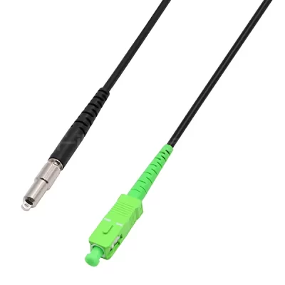 SC/APC Pushable to SC/APC Simplex OS2 Single Mode Fiber Patch Cable 10M 3.0mm PE Black