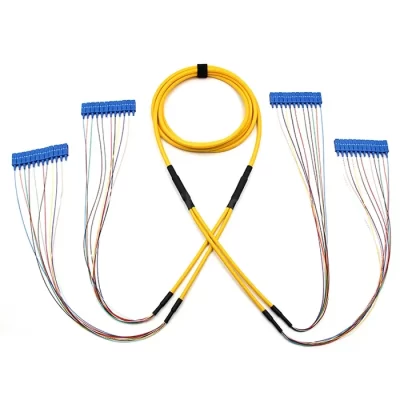 5M SC/UPC-SC/UPC 24 Strand Single Mode 9/125 OS2 OFNR Breakout Cable 3.0mm Yellow