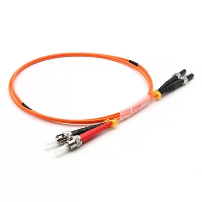 ST UPC to SMA905 UPC OM1 duplex multimode fiber optic patch cable orange OFNR FiberMania