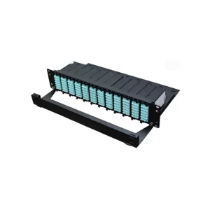 288 core 2U ultra high density fiber patch panel with 12 modular fiber optic cassettes