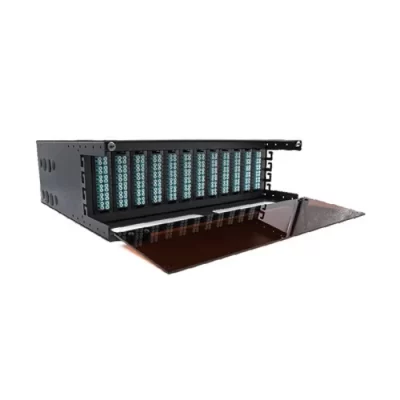 3U MPO patch panel 288 fiber 12 cassette ultra high density rack mount 430x355mm