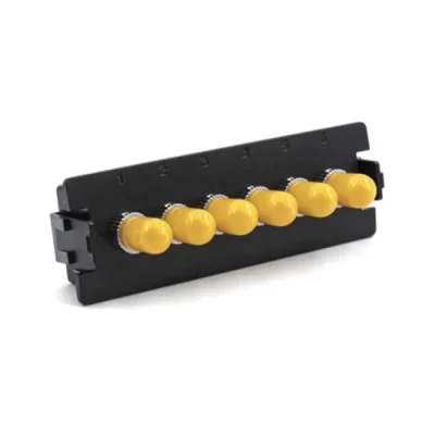 6 port ST adapter panel snap in clip ultra compact high density fiber module