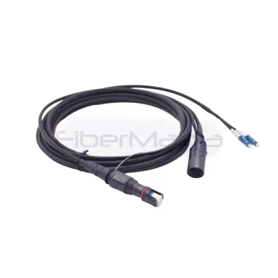IP68 hardened connector to duplex LC FTTH drop cable assembly 5.0mm G657A2 outdoor