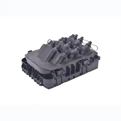 24 port fiber optic terminal enclosure with hardened adapters for FTTH fiber distribution and outdoor access network installation.
