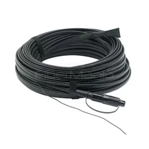 SST pre-connectorized flat drop fiber cable with SC/APC hardened connector and pulling eye for FTTH outdoor installation and network deployment