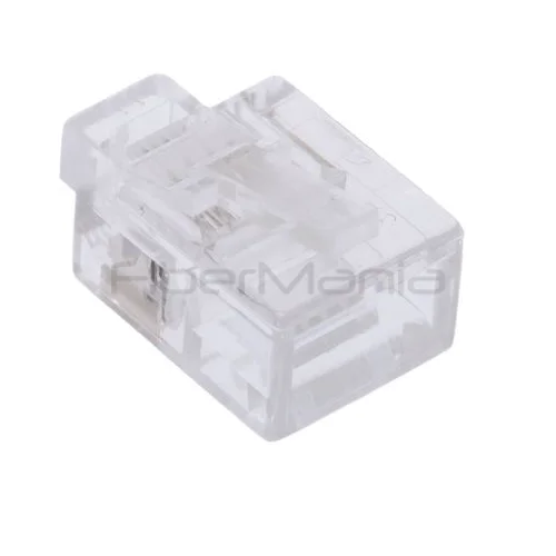 RJ12 DEC 6P6C Modular Plug with Left & Right Offset Latch for Solid/Stranded Flat Telephone Cable, 50μ Gold Contacts - Image 3