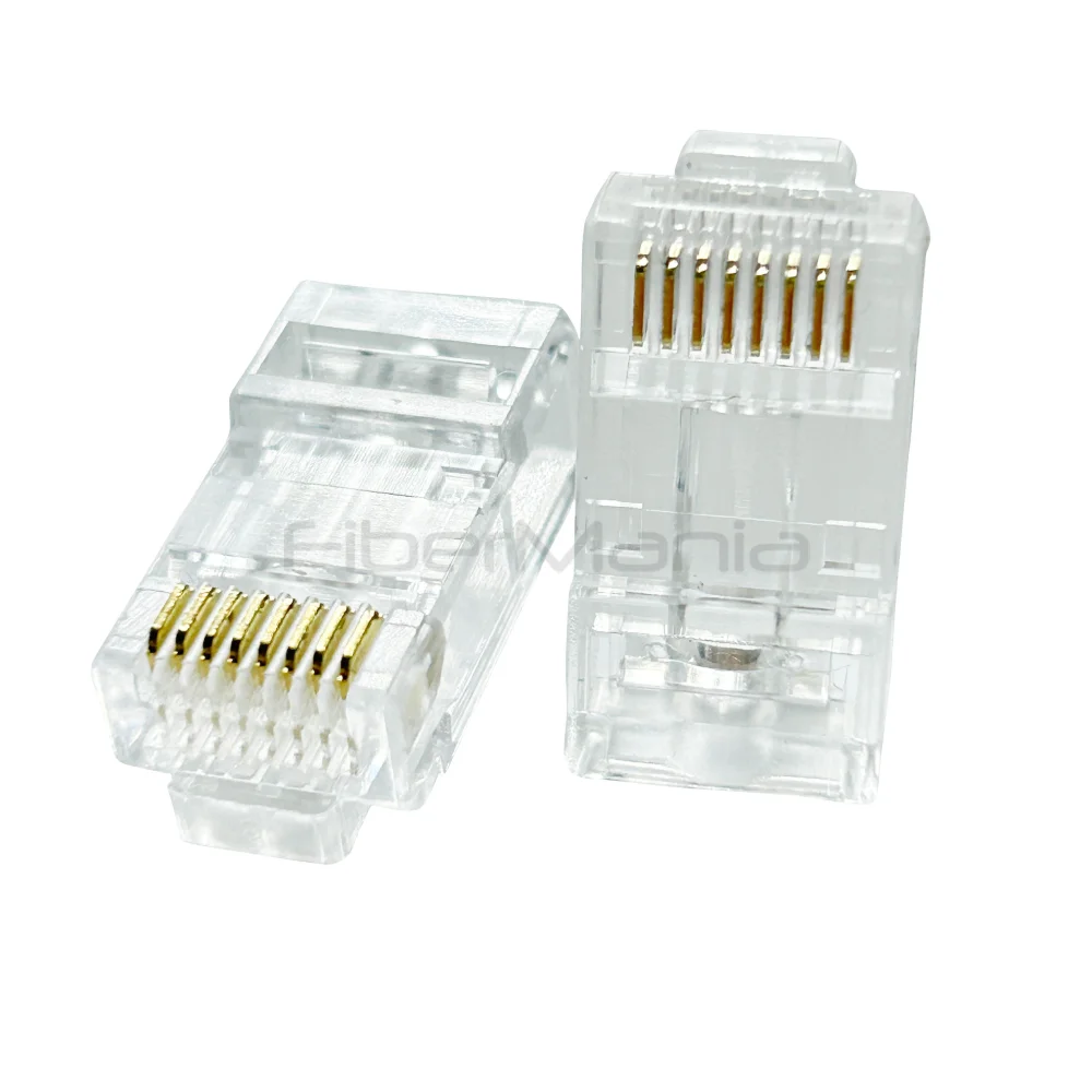 Pass Through RJ45 8P8C Modular Plug for CAT5e CAT6 CAT6A UTP & SFTP Ethernet Cable, 1.0mm Straight & 1.2mm Staggered Holes - Image 4