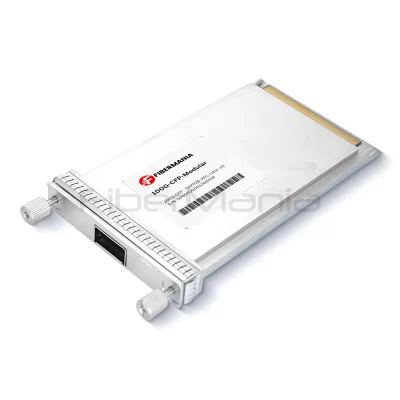 100G CFP to QSFP28 adapter with CAUI-10 to CAUI-4 conversion, configurable FEC, and MDIO/I2C management for 100GbE networks.