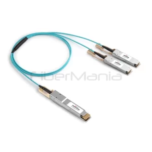 200G QSFP-DD to 2×100G QSFP28 armored active optical breakout cable